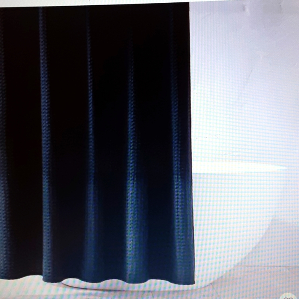 Casaluna waffle shower curtain black washed for softness textured 72"x72 New…